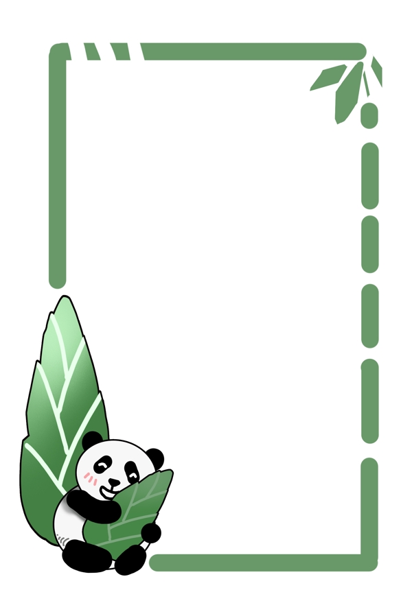 熊猫边框手绘插画
