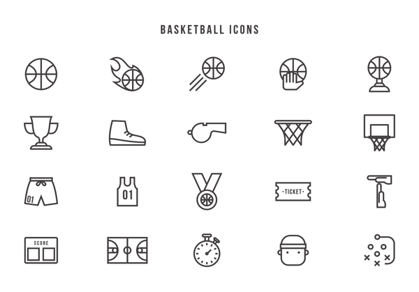 篮球比赛图标矢量素材