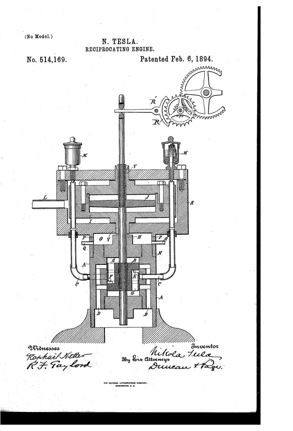 特斯拉的专利514169往复式发动机