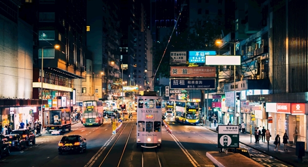 夜色下的城市街道图片