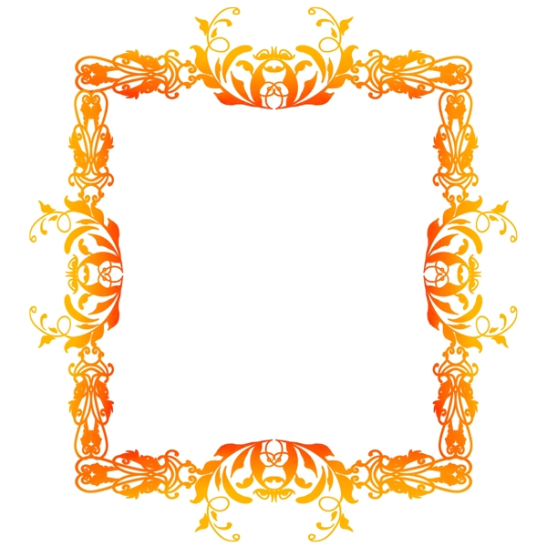 橙黄边框卡通装饰