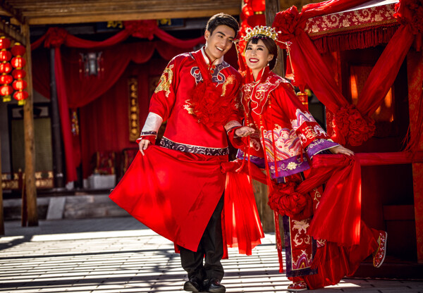中式古典婚纱摄影图片