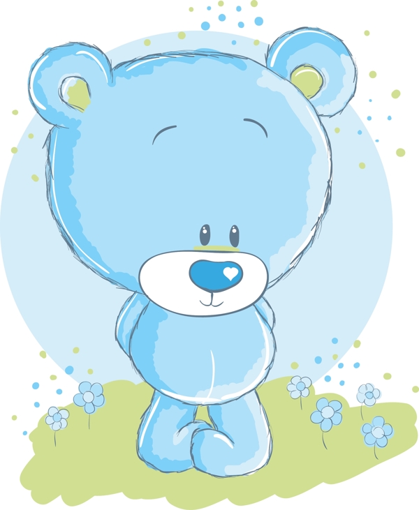 淡蓝可爱小熊