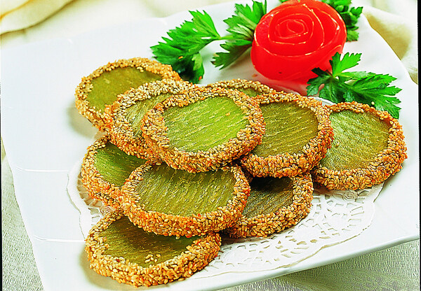 豫菜绿茶佛饼图片