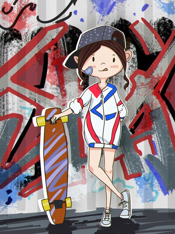 世界滑板日滑板女孩