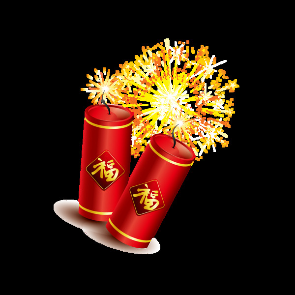 鞭炮爆竹新年喜庆元素PNG图片