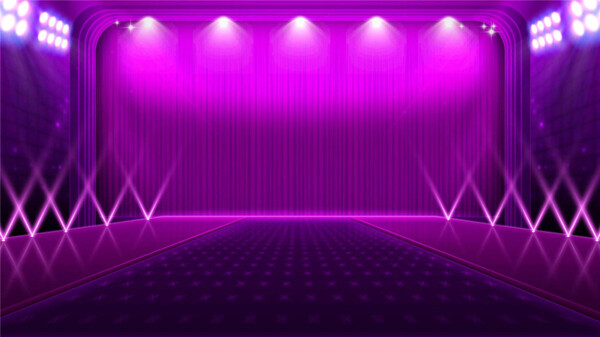 紫色舞台灯光活动背景