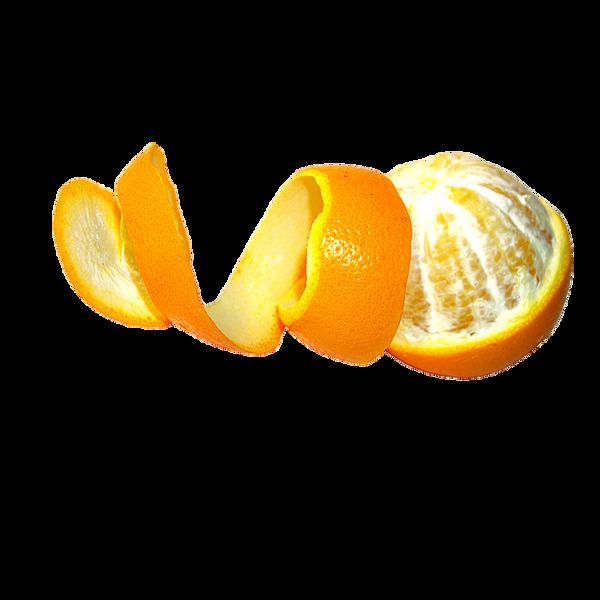 剥皮橙子透明水果素材