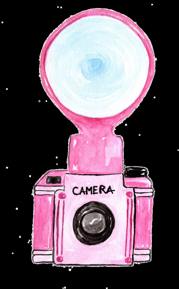 粉色相机卡通透明素材