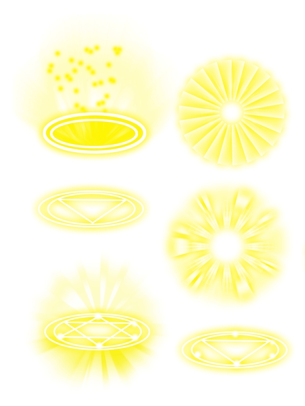 光效金黄色能量升级元素图案透明素材
