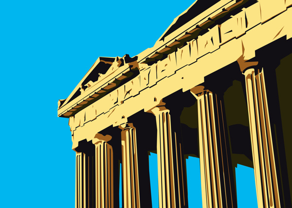 希腊建筑插画