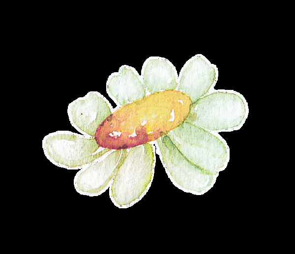 清香水彩花朵卡通透明素材
