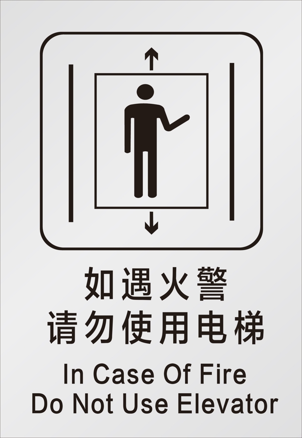电梯内火警警示牌