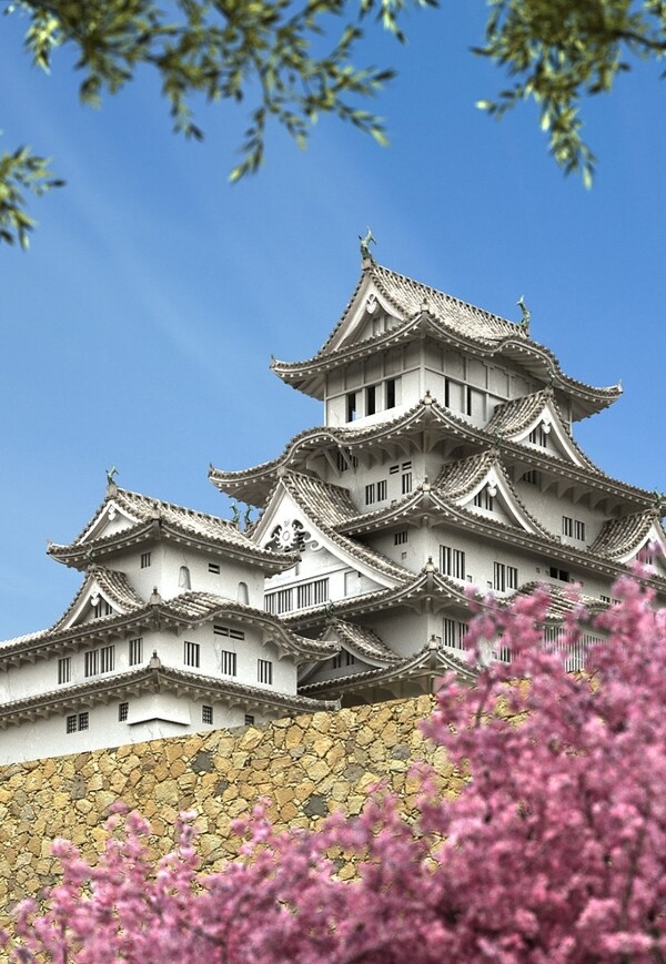 日本姬路城3D场景模型图片