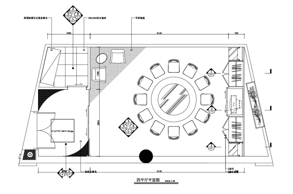 欧式餐饮包厢室内设计平面图