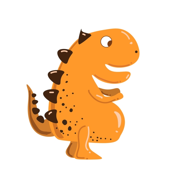 橘色恐龙装饰插画
