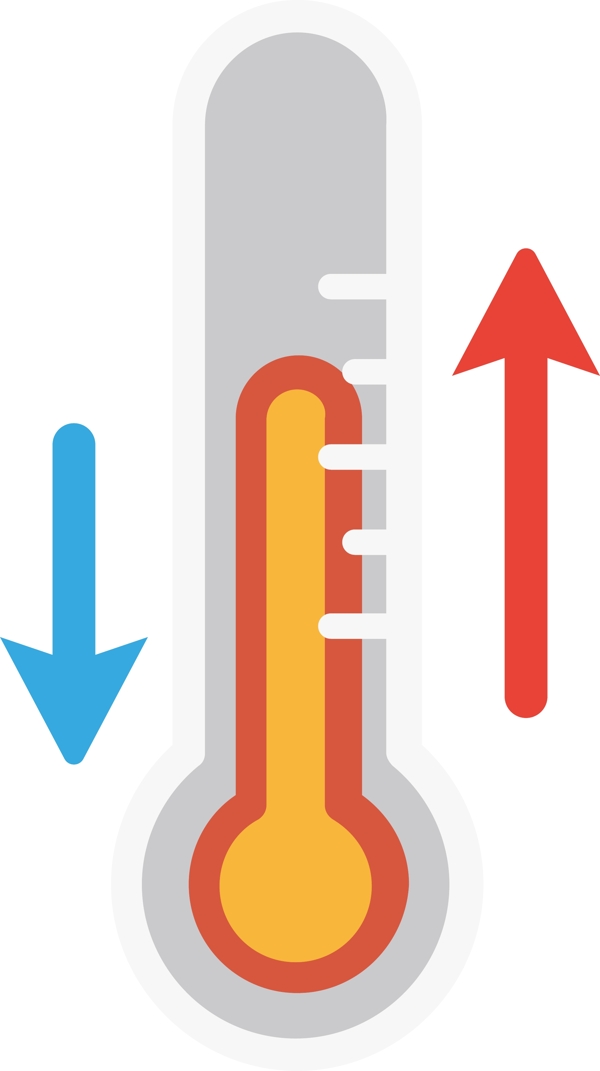 一个手绘的温度升降标志