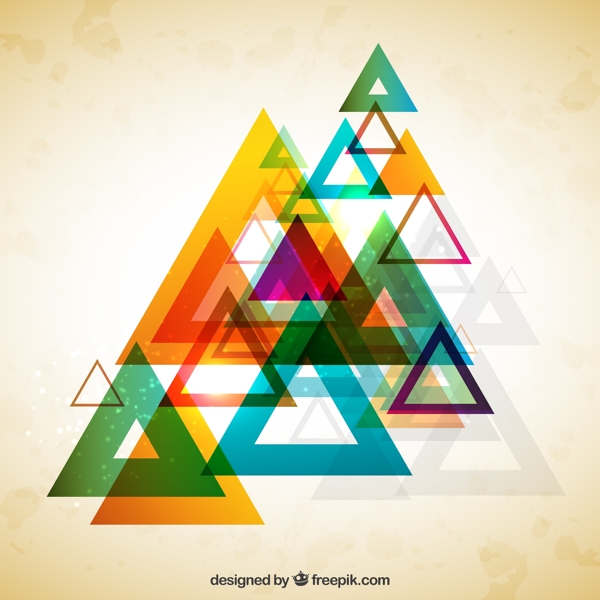 彩色三角环背景矢量素材图片