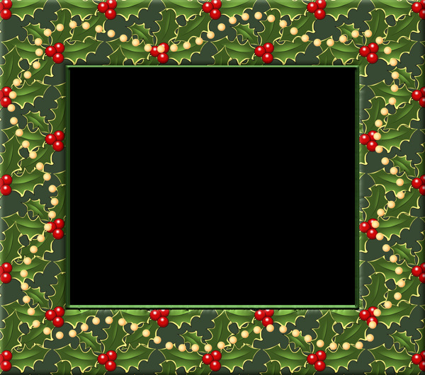 绿色方形圣诞边框免抠png透明素材