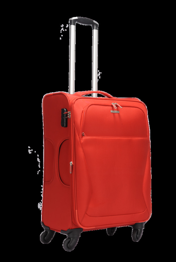 红色拉杆行李箱免抠png透明图层素材