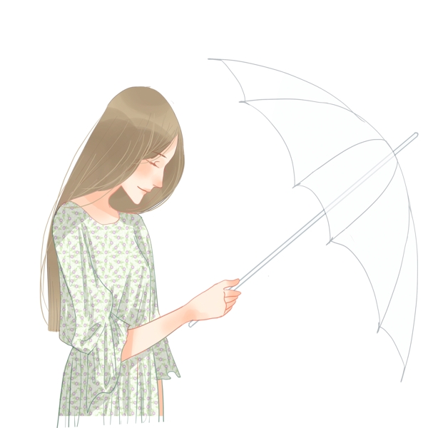 小清新撑着一把伞的女孩