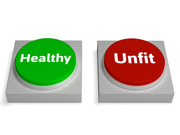 健康的不称职的按钮显示医疗或疾病