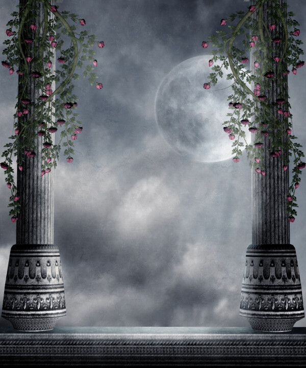 石柱与月亮