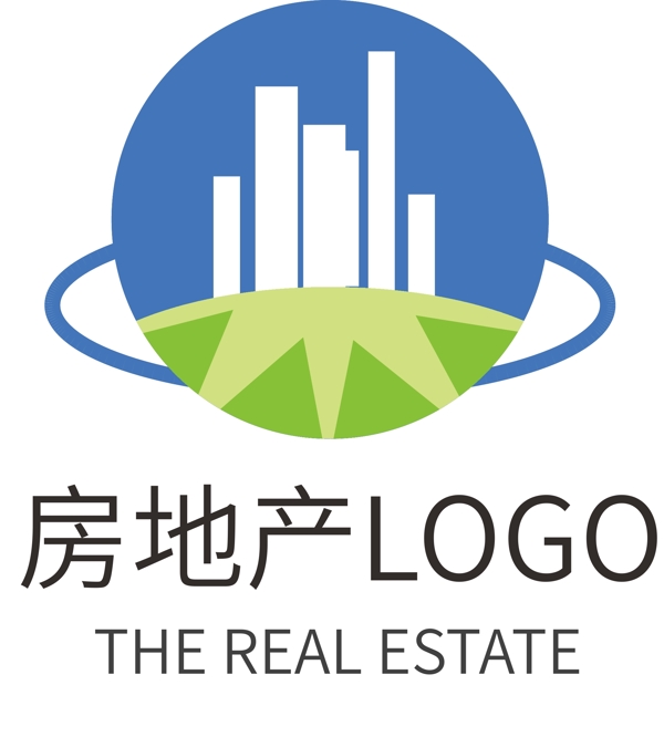 蓝色现代房地产企业logo