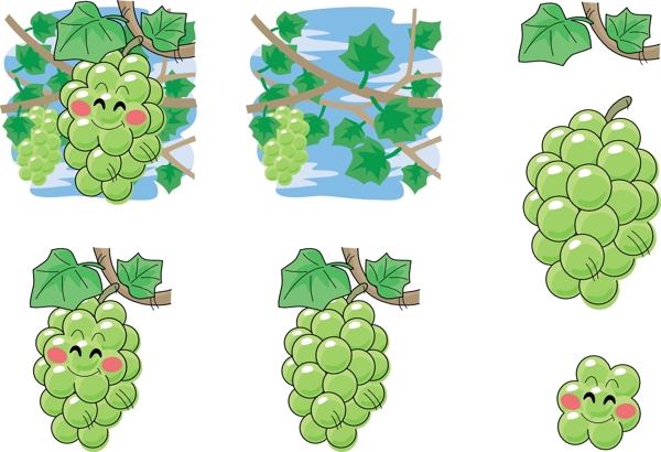 手绘葡萄表情图片