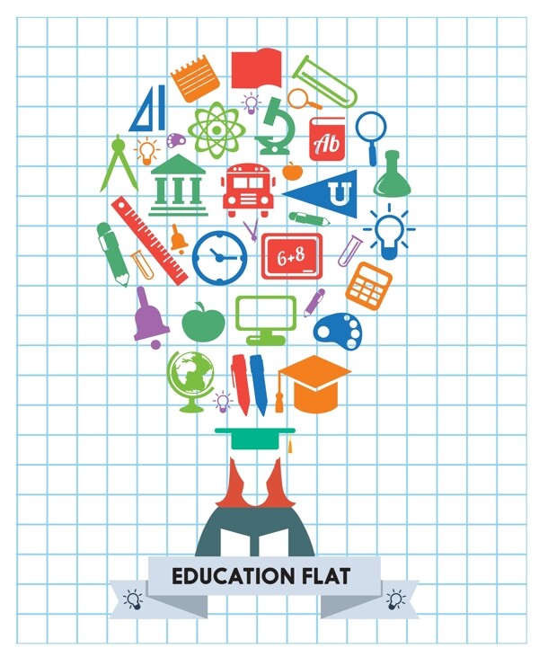 教育彩色创意图标