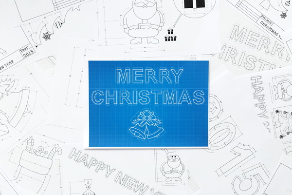 蓝色圣诞节设计图纸图片