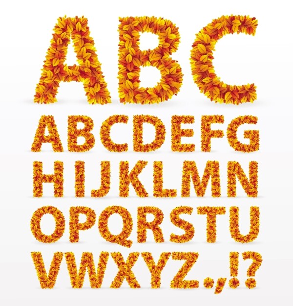 秋天树叶字体设计