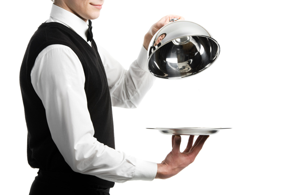 餐厅服务员服务姿势图片