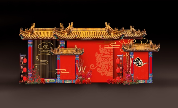中式宫廷婚礼背景