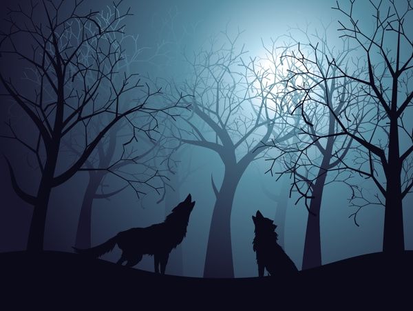 夜空中的狼
