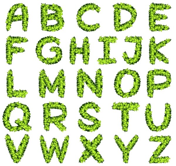 绿色字母矢量素材