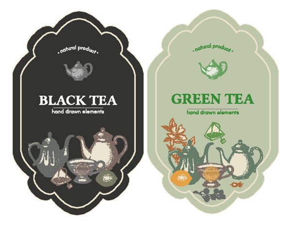 茶水标签设计图片