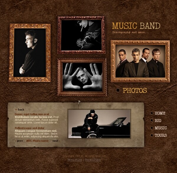 欧美乐队网站模板图片