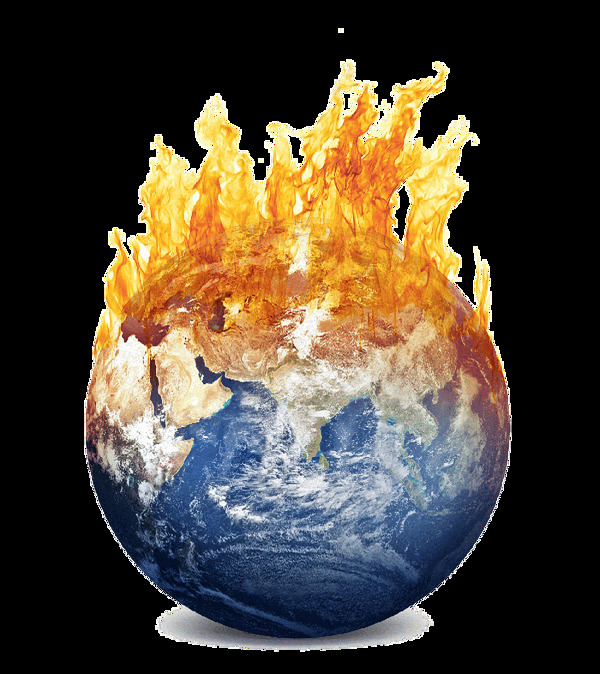 地球变暖着火图免抠png透明素材