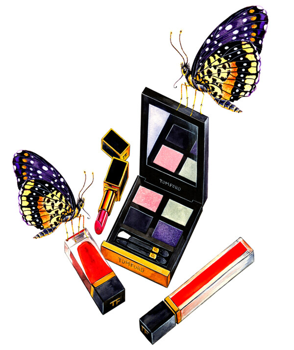 蝴蝶彩妆盒设计图
