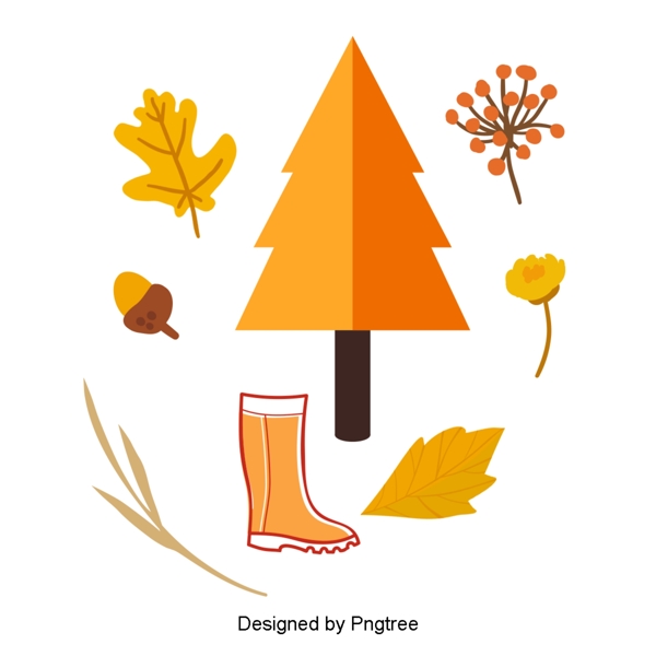 简单的手绘秋季元素设计