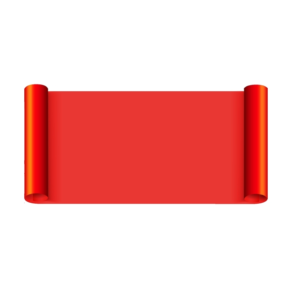 春节新年中国风红色卷轴矢量边框元素