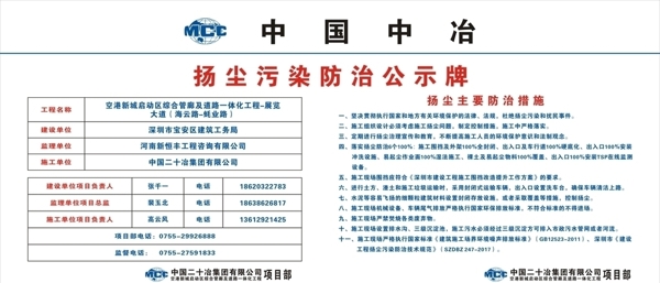 扬尘污染防治公示牌