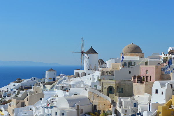希腊白色建筑风景图片