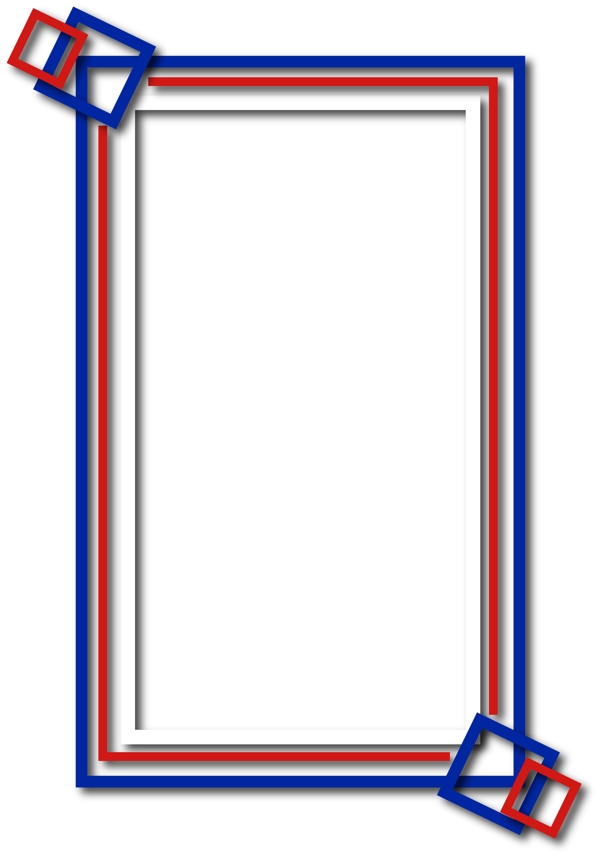 蓝色白色和红色边境文本框