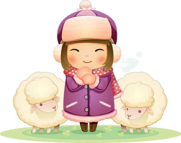 女孩和羊