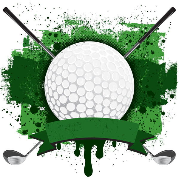 绿色背景高尔夫球图片