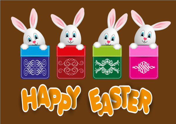 可爱兔子复活节假期背景矢量素材