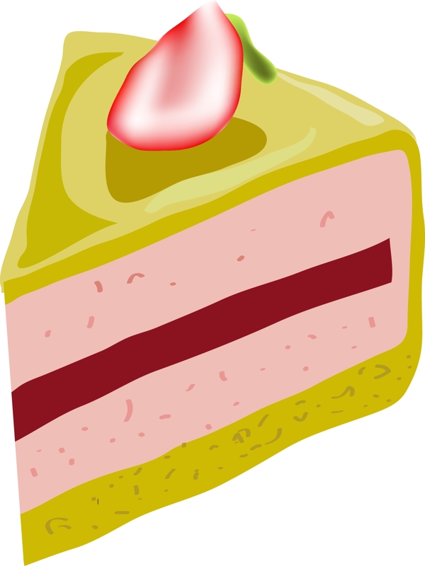 黄色的草莓蛋糕插画