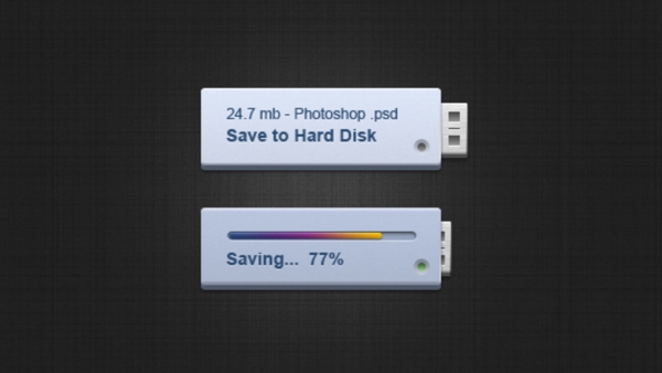 创造性的USB方式上传并保存按钮PSD素材